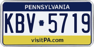 PA license plate KBV5719
