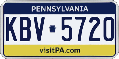 PA license plate KBV5720