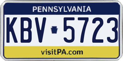 PA license plate KBV5723