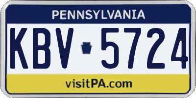 PA license plate KBV5724