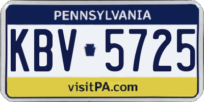 PA license plate KBV5725