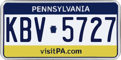 PA license plate KBV5727
