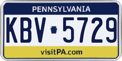 PA license plate KBV5729