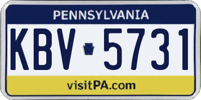 PA license plate KBV5731
