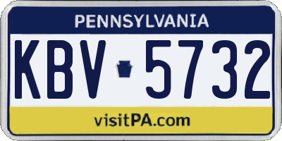 PA license plate KBV5732