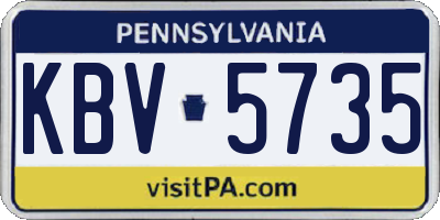 PA license plate KBV5735