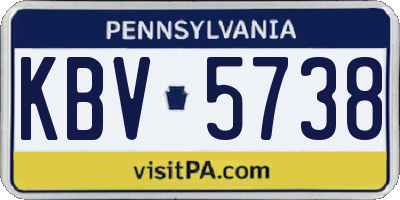 PA license plate KBV5738