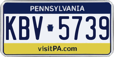 PA license plate KBV5739