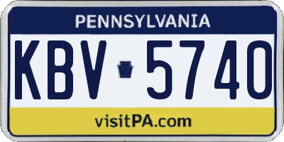 PA license plate KBV5740