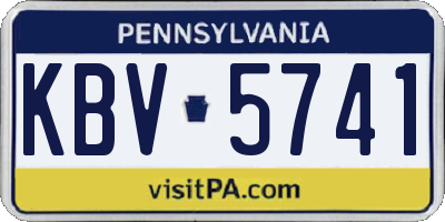 PA license plate KBV5741
