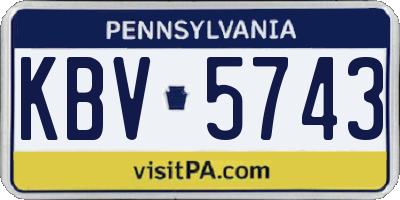 PA license plate KBV5743