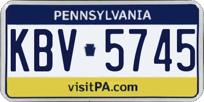 PA license plate KBV5745