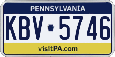 PA license plate KBV5746