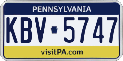 PA license plate KBV5747