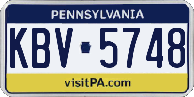 PA license plate KBV5748