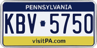 PA license plate KBV5750