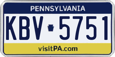 PA license plate KBV5751