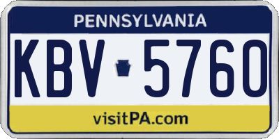PA license plate KBV5760