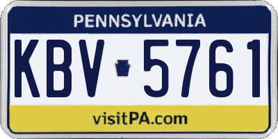 PA license plate KBV5761