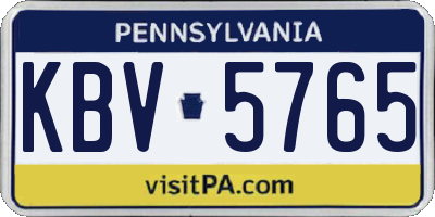 PA license plate KBV5765