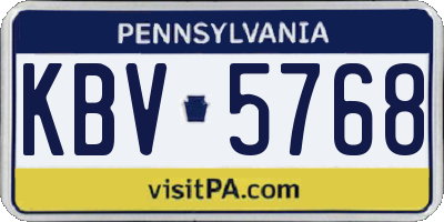 PA license plate KBV5768