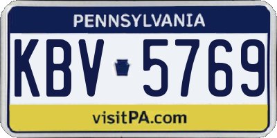 PA license plate KBV5769