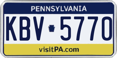 PA license plate KBV5770