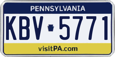 PA license plate KBV5771