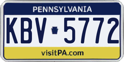PA license plate KBV5772