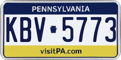 PA license plate KBV5773
