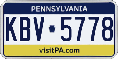 PA license plate KBV5778