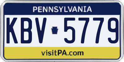 PA license plate KBV5779