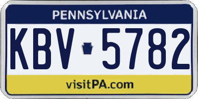 PA license plate KBV5782