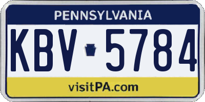 PA license plate KBV5784