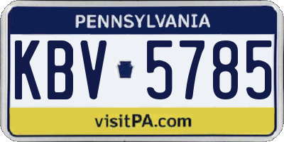 PA license plate KBV5785