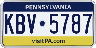 PA license plate KBV5787