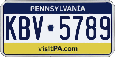 PA license plate KBV5789