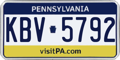 PA license plate KBV5792