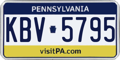 PA license plate KBV5795