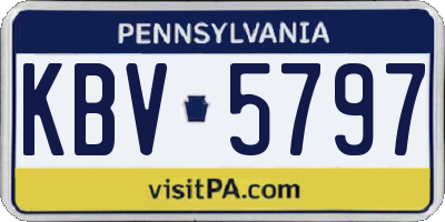 PA license plate KBV5797