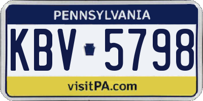 PA license plate KBV5798