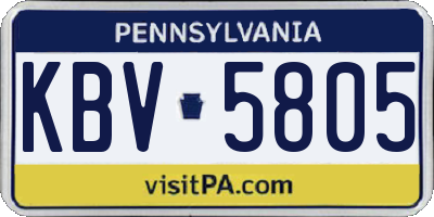 PA license plate KBV5805