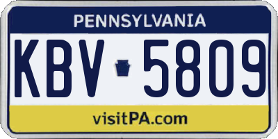 PA license plate KBV5809