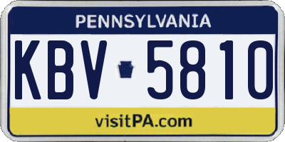PA license plate KBV5810