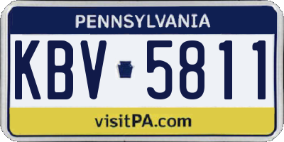 PA license plate KBV5811