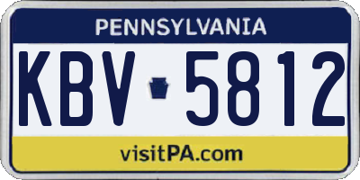 PA license plate KBV5812