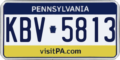 PA license plate KBV5813