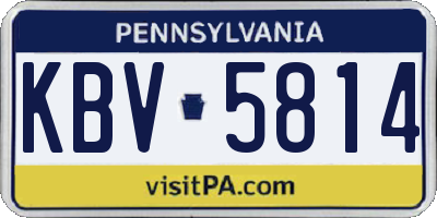 PA license plate KBV5814