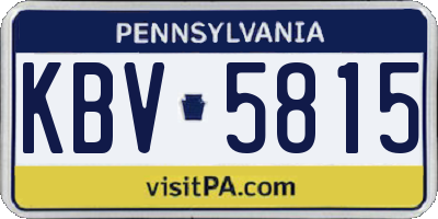 PA license plate KBV5815