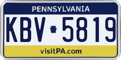 PA license plate KBV5819